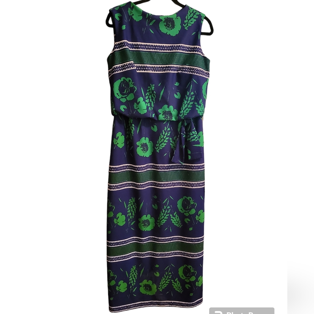 Vintage Leslie Fay Hawaiian Floral Maxi Dress Size Large